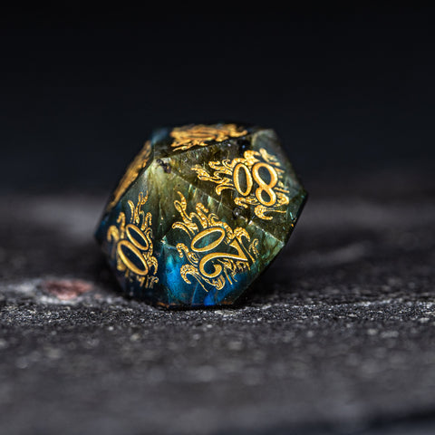 URWizards Dnd Engraved Labradorite Dice Set Cthulhu Style - Urwizards