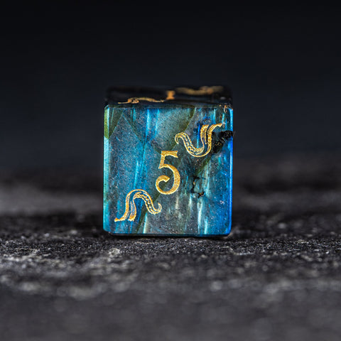 URWizards Dnd Engraved Labradorite Dice Set Cthulhu Style - Urwizards