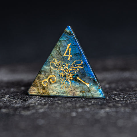 URWizards Dnd Engraved Labradorite Dice Set Cthulhu Style - Urwizards