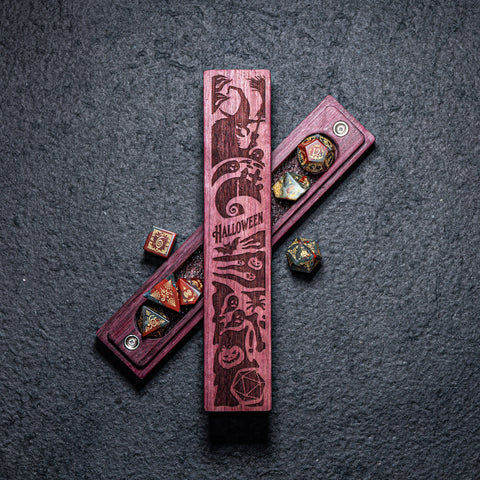 URWizards Engraved Purpleheart D&D Dice Box Halloween Style - Urwizards