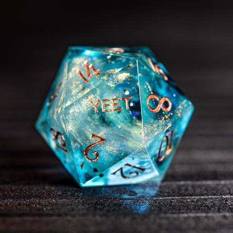 URWizards D&D Ocean Resin Engraved Dice Set YEET & F*CK - Urwizards