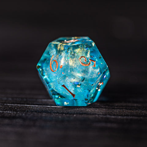URWizards D&D Ocean Resin Engraved Dice Set YEET & F*CK - Urwizards