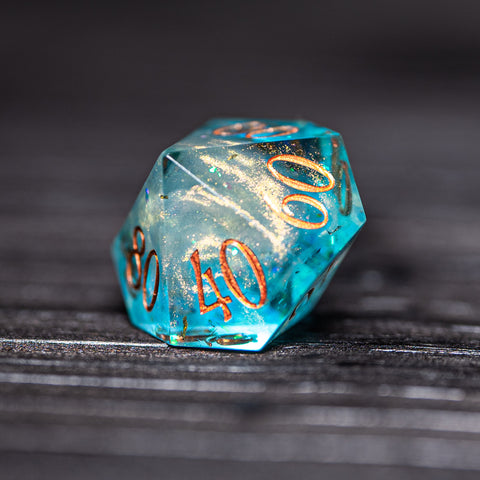 URWizards D&D Ocean Resin Engraved Dice Set YEET & F*CK - Urwizards