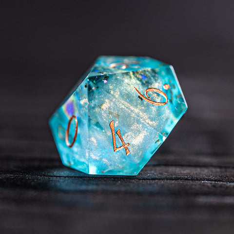 URWizards D&D Ocean Resin Engraved Dice Set YEET & F*CK - Urwizards