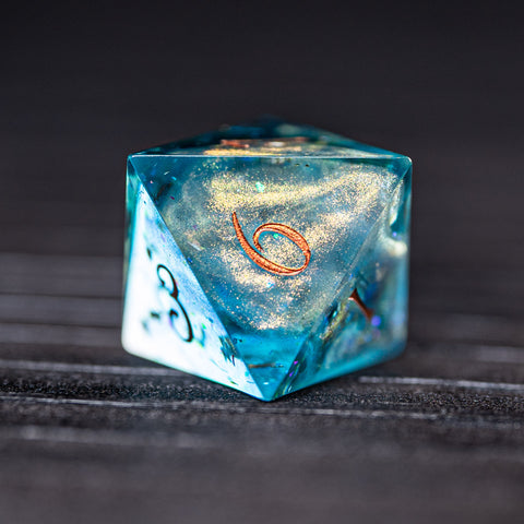 URWizards D&D Ocean Resin Engraved Dice Set YEET & F*CK - Urwizards