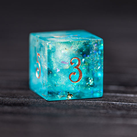 URWizards D&D Ocean Resin Engraved Dice Set YEET & F*CK - Urwizards