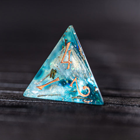 URWizards D&D Ocean Resin Engraved Dice Set YEET & OOF - Urwizards