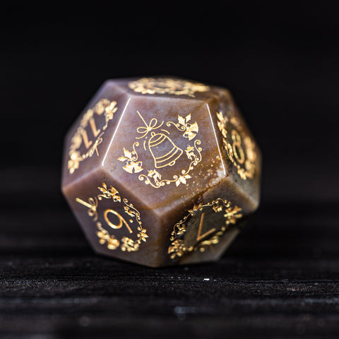 URWizards D&D Indian Agate Engraved Dice Set Christmas Style - Urwizards