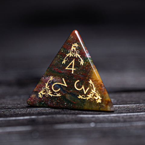 URWizards D&D Indian Agate Engraved Dice Set Christmas Style - Urwizards