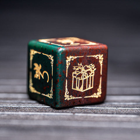 URWizards D&D Indian Agate Engraved Dice Set Christmas Style - Urwizards