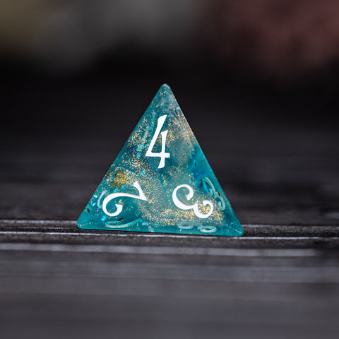 URWizards D&D Resin Ocean Engraved Dice Set Turtle Style - Urwizards