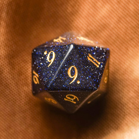 URWizards Dnd Engraved Blue Sandstone D20 Dice - Urwizards