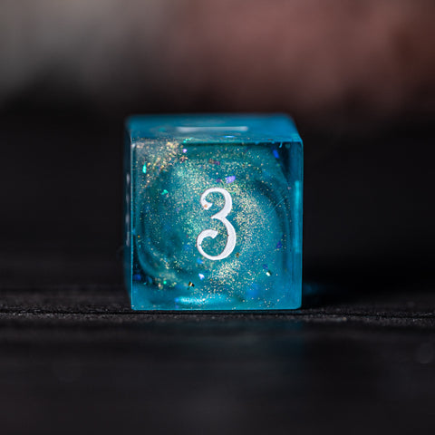 URWizards D&D Resin Ocean Engraved Dice Set Turtle Style - Urwizards
