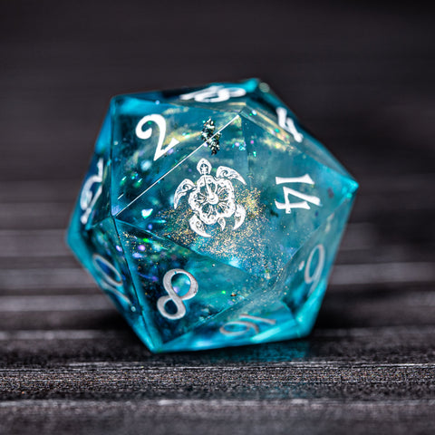 URWizards D&D Resin Ocean Engraved Dice Set Turtle Style - Urwizards