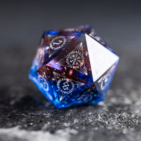 URWizards D&D Resin Dawn Glitter Engraved Dice Set Nordic Style - Urwizards