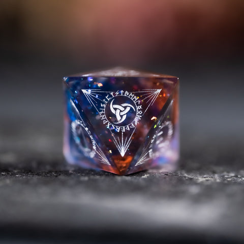 URWizards D&D Resin Dawn Glitter Engraved Dice Set Nordic Style - Urwizards