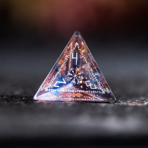 URWizards D&D Resin Dawn Glitter Engraved Dice Set Nordic Style - Urwizards