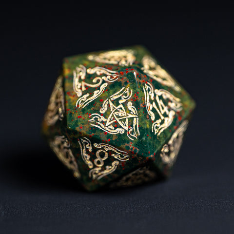 URWizards Dnd Engraved Indian Agate Dice Set Cthulhu Style - Urwizards
