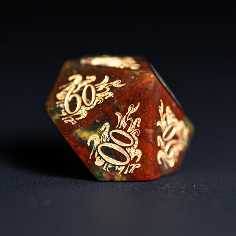 URWizards Dnd Engraved Indian Agate Dice Set Cthulhu Style - Urwizards