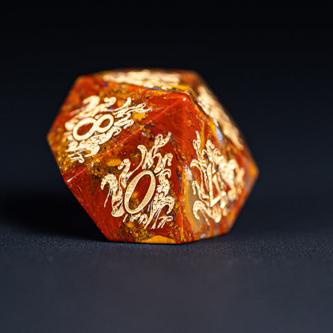 URWizards Dnd Engraved Indian Agate Dice Set Cthulhu Style - Urwizards