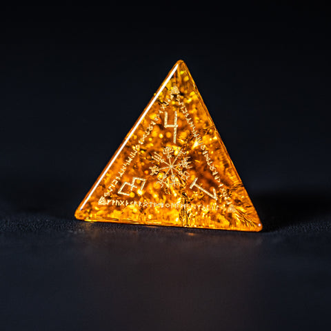 URWizards Dnd Engraved Blast Amber Glass Dice Set Nordic Style - Urwizards