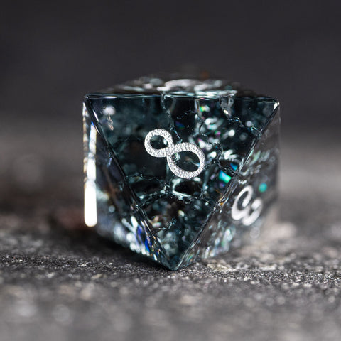 URWizards D&D Blast Black Glass Engraved Dice Set YEET & F*CK - Urwizards