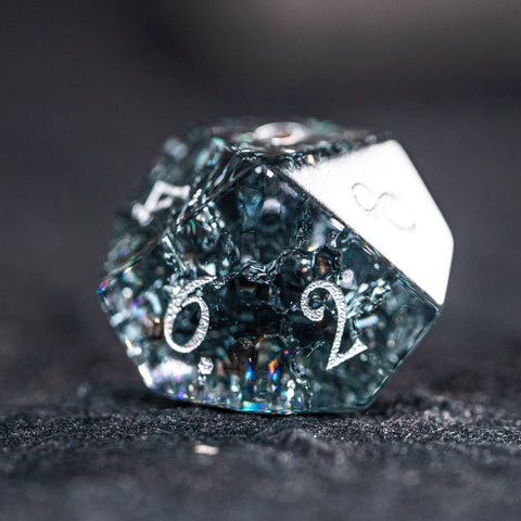 URWizards D&D Blast Black Glass Engraved Dice Set YEET & F*CK - Urwizards