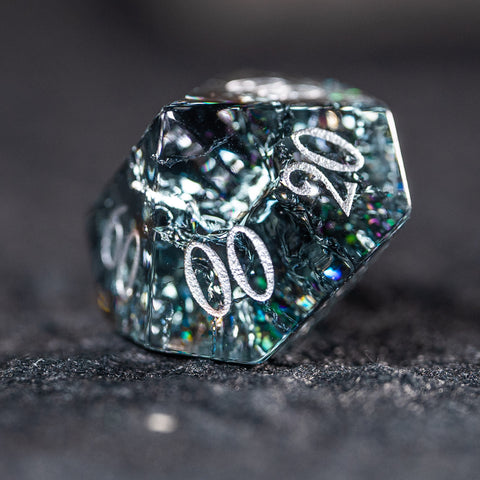 URWizards D&D Blast Black Glass Engraved Dice Set YEET & F*CK - Urwizards