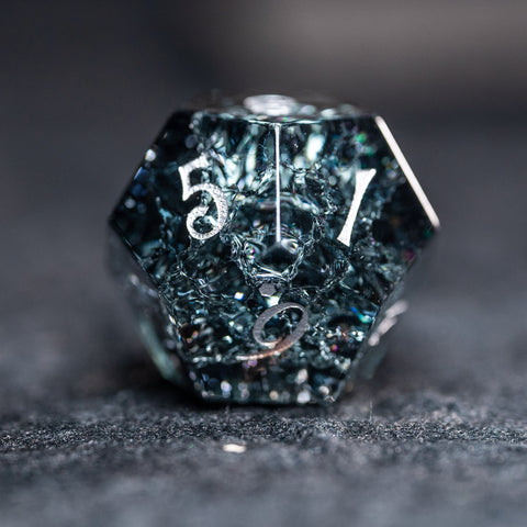 URWizards D&D Blast Black Glass Engraved Dice Set YEET & F*CK - Urwizards
