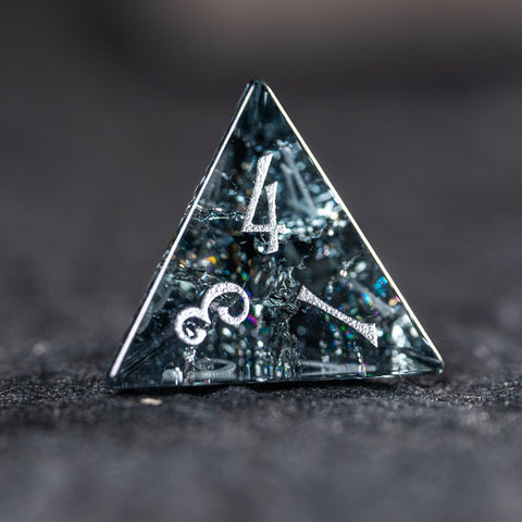 URWizards D&D Blast Black Glass Engraved Dice Set YEET & F*CK - Urwizards