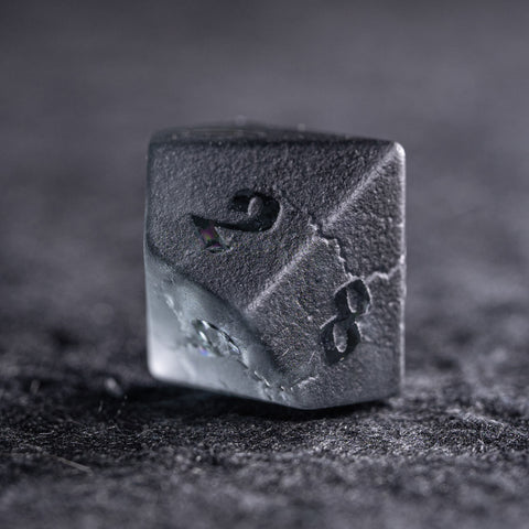 URWizards D&D Blast Black Glass Raised Dice Set Moon Star Style - Urwizards