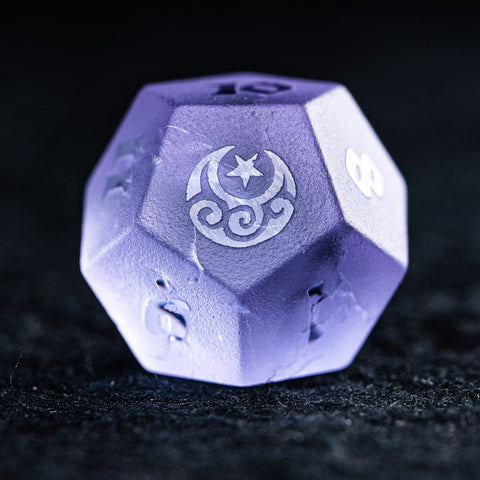 URWizards D&D Blast Lavender Glass Raised Dice Set Moon Star Style - Urwizards