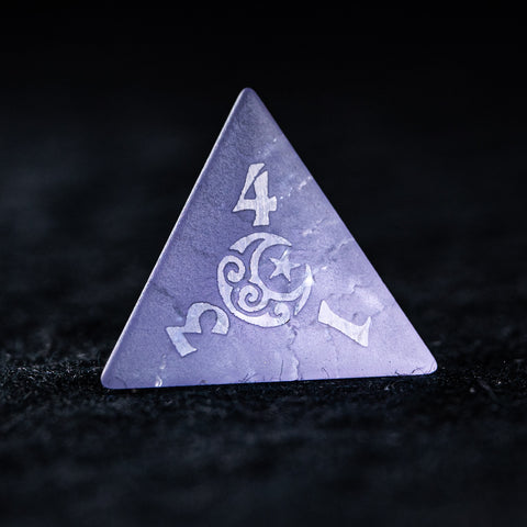 URWizards D&D Blast Lavender Glass Raised Dice Set Moon Star Style - Urwizards