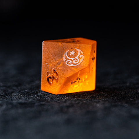 URWizards D&D Lava Glass Raised Dice Set Moon Star Style - Urwizards