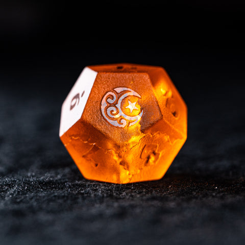URWizards D&D Lava Glass Raised Dice Set Moon Star Style - Urwizards