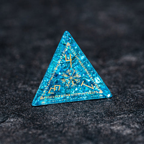 URWizards Dnd Engraved Blast Pale Blue Glass Dice Set Nordic Style - Urwizards