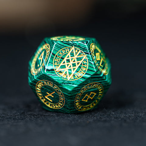 URWizards Dnd Engraved Malachite Dice Set Nordic Style - Urwizards