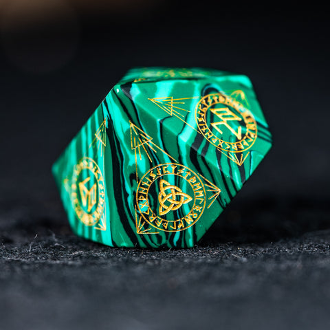 URWizards Dnd Engraved Malachite Dice Set Nordic Style - Urwizards