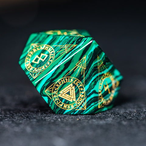 URWizards Dnd Engraved Malachite Dice Set Nordic Style - Urwizards