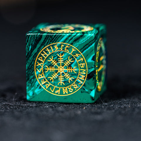 URWizards Dnd Engraved Malachite Dice Set Nordic Style - Urwizards