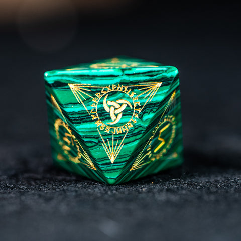 URWizards Dnd Engraved Malachite Dice Set Nordic Style - Urwizards