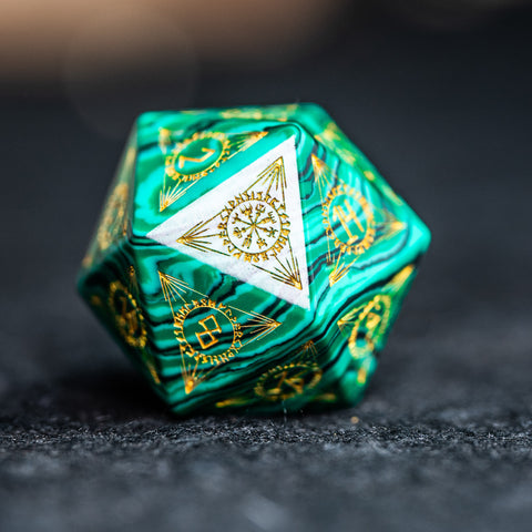 URWizards Dnd Engraved Malachite Dice Set Nordic Style - Urwizards