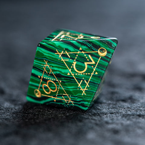 URWizards D&D Malachite Engraved Dice Set Astrology Style - Urwizards
