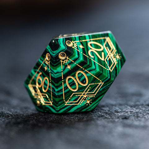 URWizards D&D Malachite Engraved Dice Set Astrology Style - Urwizards