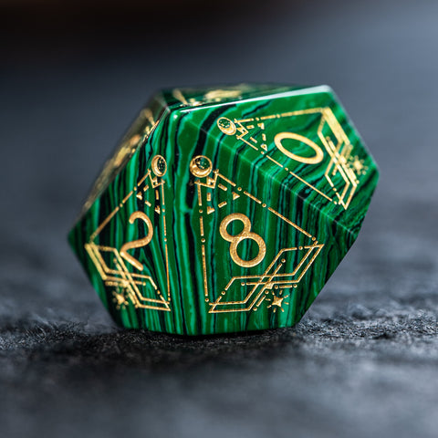URWizards D&D Malachite Engraved Dice Set Astrology Style - Urwizards