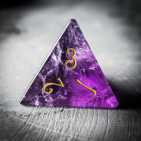 URWizards Dnd Amethyst Gemstone Engraved Dice Set - Urwizards