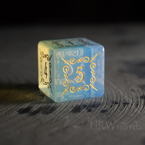 URWizards Dnd Opalite Gemstone Engraved Dice Set Dagger Rogue Style - Urwizards