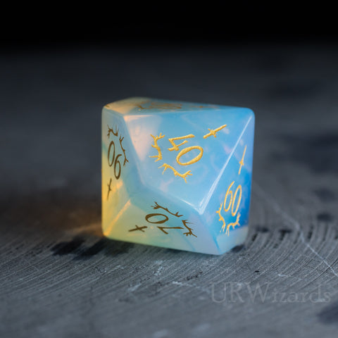 URWizards Dnd Opalite Gemstone Engraved Dice Set Dagger Rogue Style - Urwizards