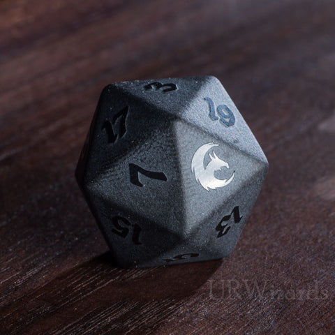 URWizards Dnd Obsidian Gemstone Raised Dice Set Dragon Style - Urwizards