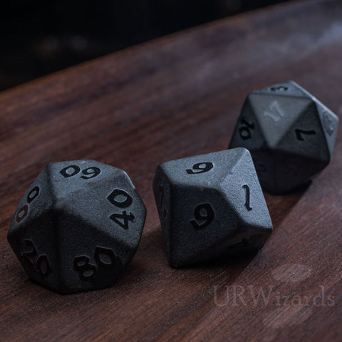 URWizards Dnd Obsidian Gemstone Raised Dice Set Dragon Style - Urwizards